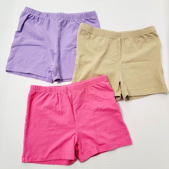 The Childrens Place Lot of 3 Girls Large 10/12 Cartwheel Shorts Pink Purple Tan - Picture 1 of 9